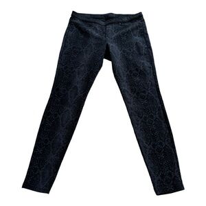 HUE | Essential Denim | Snake Print Brocade Fabric Pants - Size Large